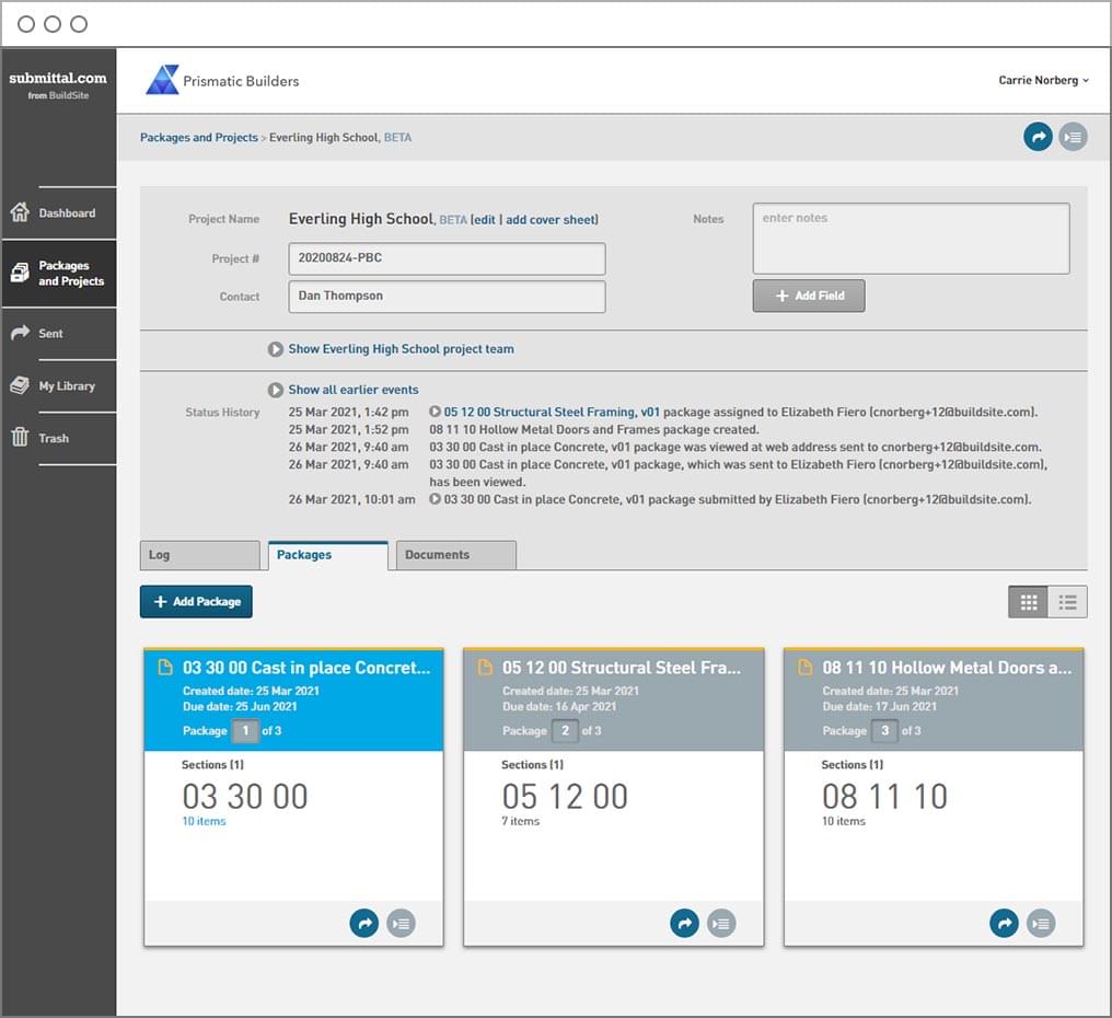 Features: Submittal Log, Submittal Builder, And Submittal Templates